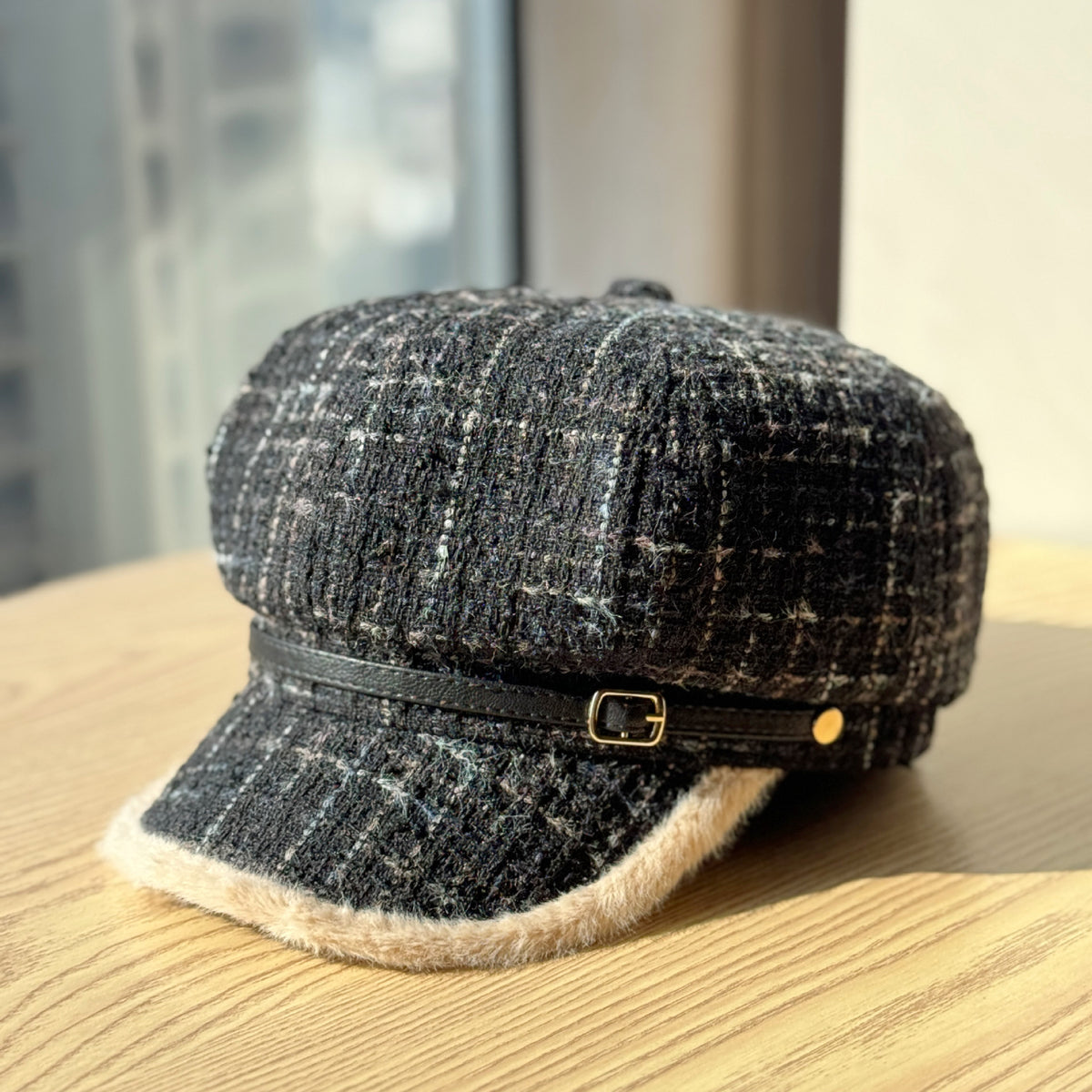 Tweed Plaid Beret Hat - DippedShop Wholesale - #9587