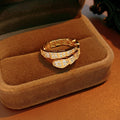 Cubic Zirconia Gold Plated Snake Open Ring 6W6JRG382