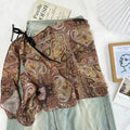Vintage Asymmetrical Tie Waist Hip Scarf  Wrap 6W1SL46