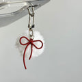 Chic Bowknot Plush Ball Keychain Bag Charm 6W10BBC434