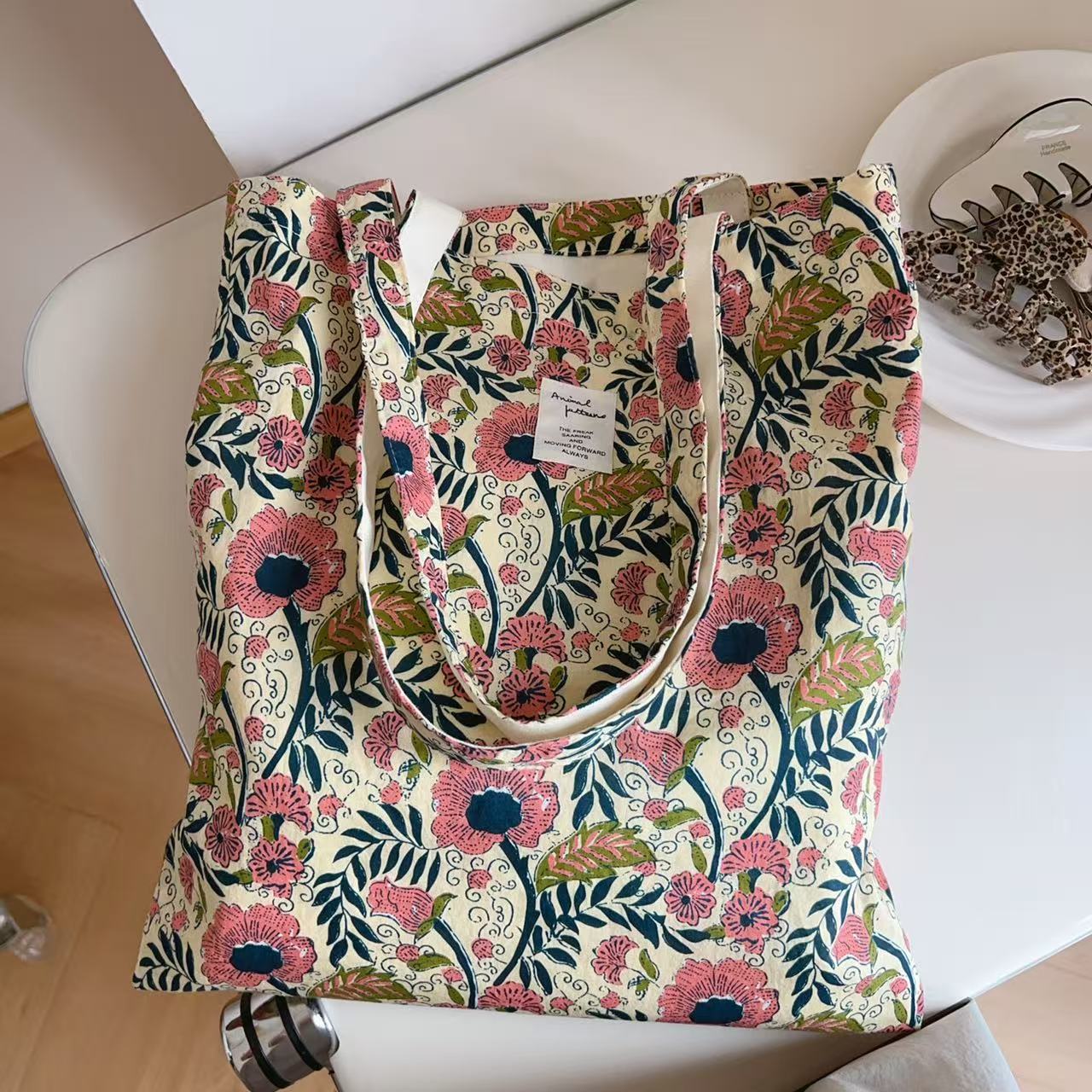 Flower Color Block Tote Bag - DippedShop Wholesale - #1779