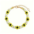 Boho Handmade Crystal Beaded Flower Bracelet 6W6JBR470