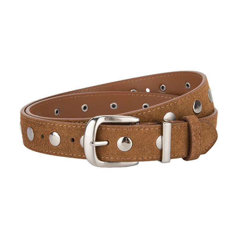 Punk Style Studded Pink Buckle Leather Belt MK2LEEP6W6JBT35