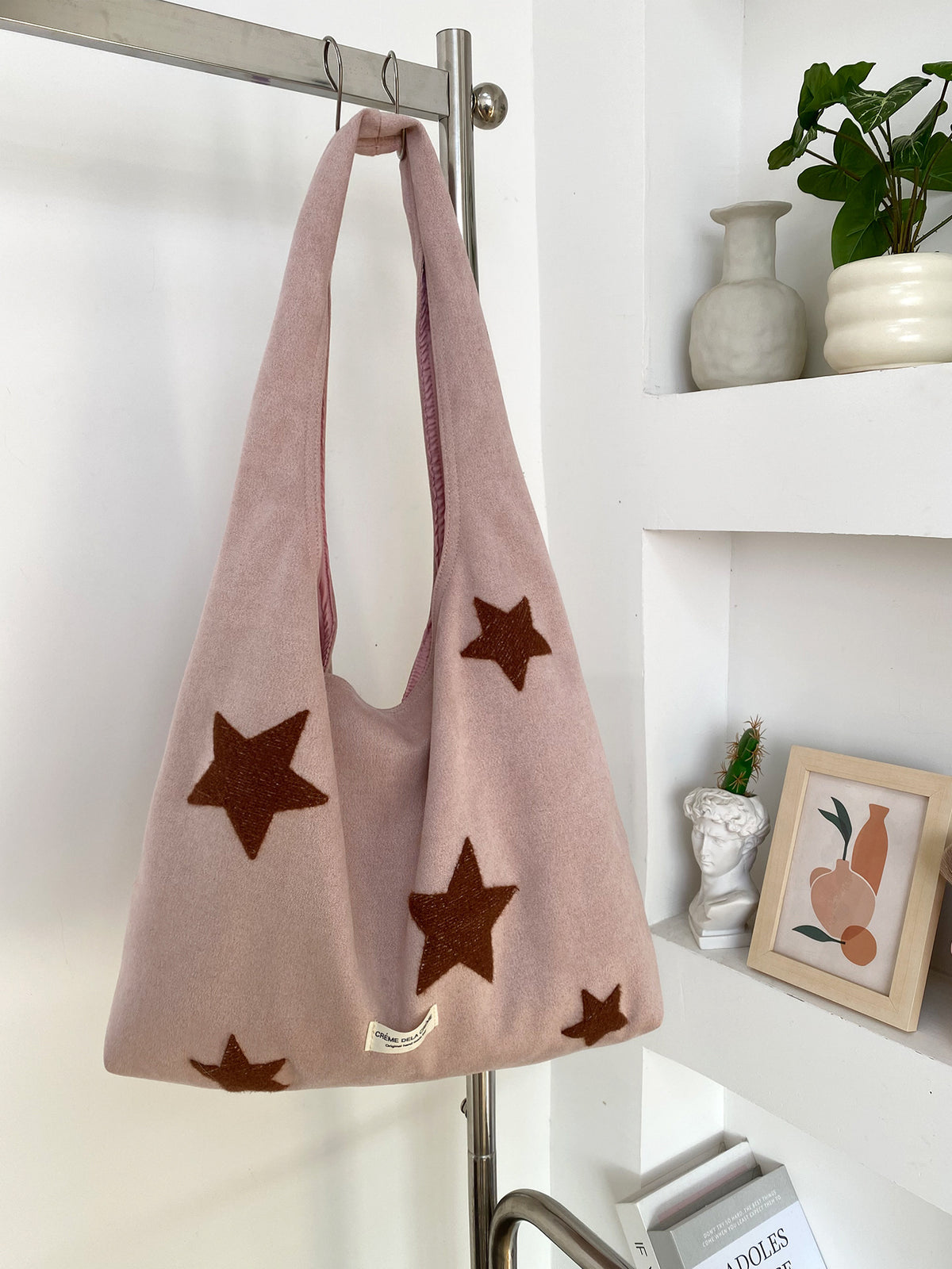 Casual Star Embroidery Large Capacity Shoulder Bag 6W10BBG2362