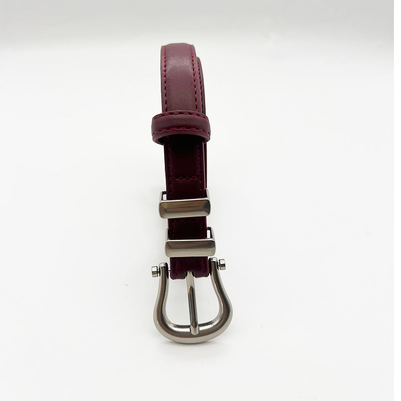 Retro Solid Color Jeans Belt Versatile Leather Belt 6W6JBT163