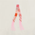 Simple Striped Print Tassel Silk Scarf 6W6NSI247