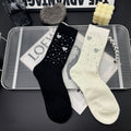 Rhinestone Cotton Socks - DippedShop Wholesale - #1667