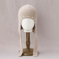 Pearl Rhinestone Angora Trapper Beanie 6W6HAT698