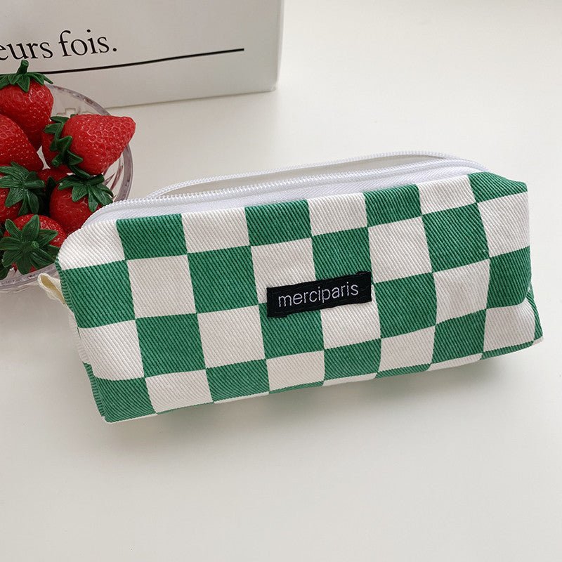 Aesthetic Checkered Large Capacity Stationery Pouch 6S10BOB1050