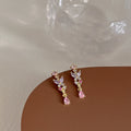 Butterfly Rhinestone Drop Earrings - DippedShop Wholesale - #4227