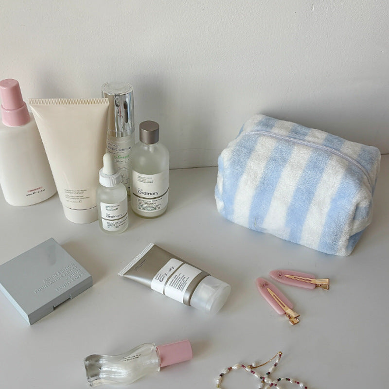Cute Striped Lint Lightweight Makeup Bag MK2BW6S10BOB120