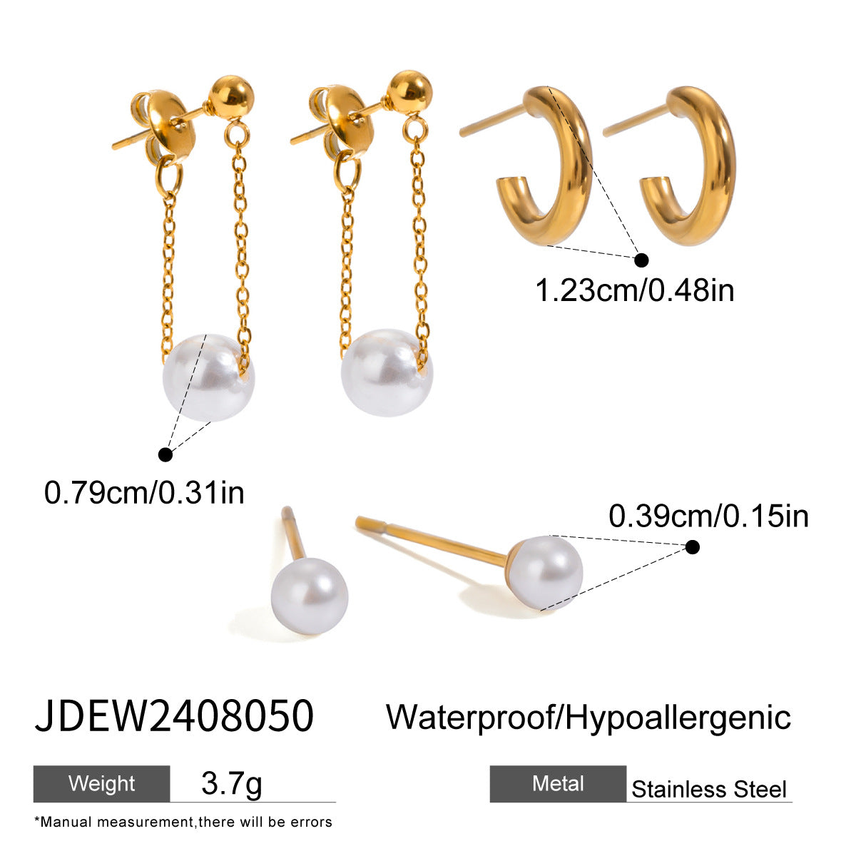 Gold Plated Rhinestone Hoops - DippedShop Wholesale - #8419