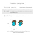 Vintage Turquoise Grape Leaf Stud Earrings 6W6JER836