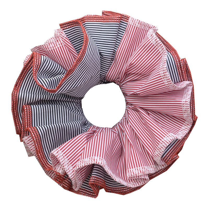 Sweet Layered Polka Dot Stripe Ruffle Scrunchie 6W6HSR469