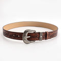 Vintage Embossed Flower Buckle Leather Belt MK2LEEP6W6JBT40