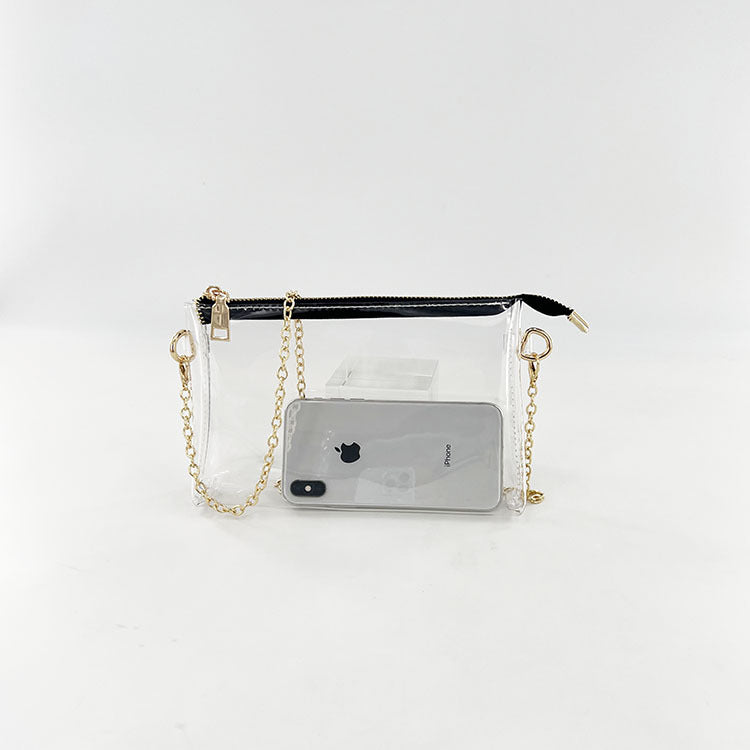 Jelly Transparent Chain Strap Crossbody Bag 6W10BBG1957