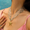Lace Starfish Pendant Necklace - DippedShop Wholesale - #6963