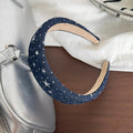 Retro Denim Star Rhinetone Fabric Wide Headband 6W6HBD291