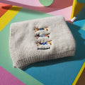 Cute Dachshund Embroidery Warm Knit Scarf 6W6NSC131