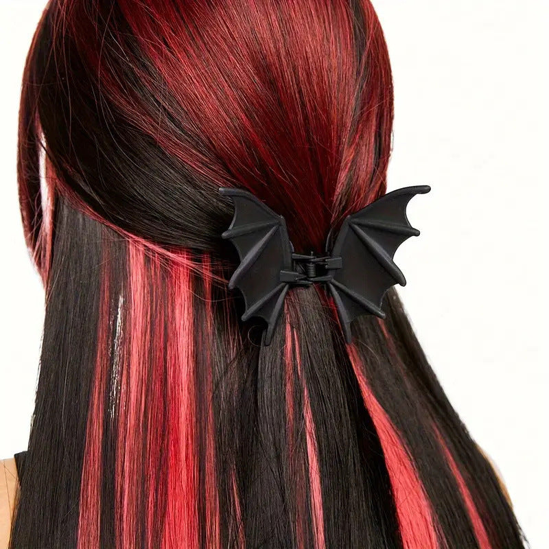 Gothic Style Halloween Matte Bat Wing Hair Claw 6W6HCP1314
