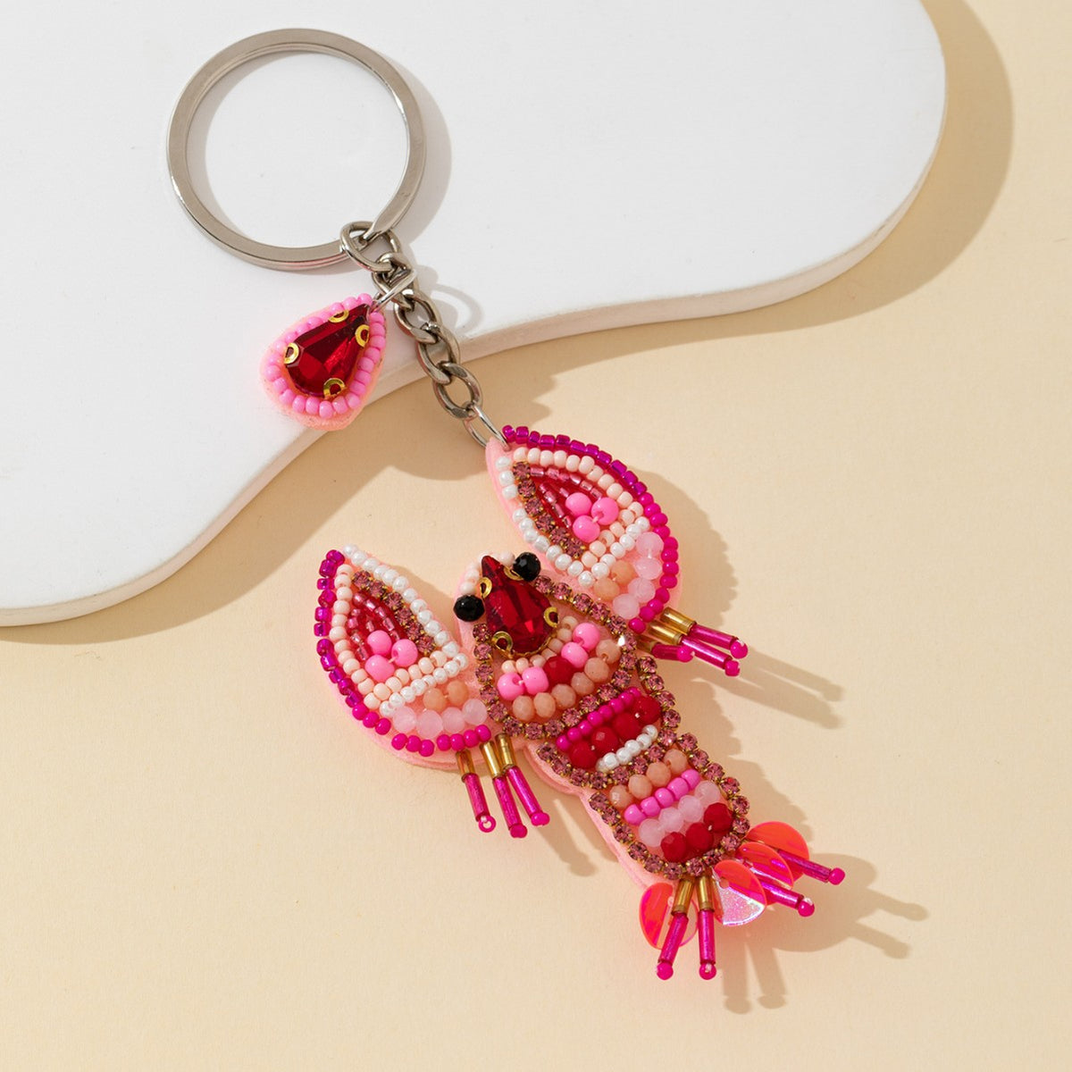 Colorful Beads Lobster Pendant Keychain Bag Charm 6W10BBC751