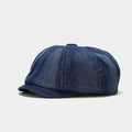 Trendy Denim Solid Color Newsboy Cap Beret MK2BW6W6HAT104