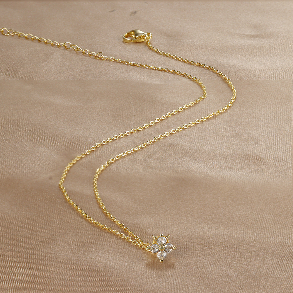 Gold Plated Flower Choker - DippedShop Wholesale - #8483