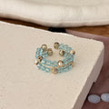 Crystal Bead Open Ring - DippedShop Wholesale - #2787