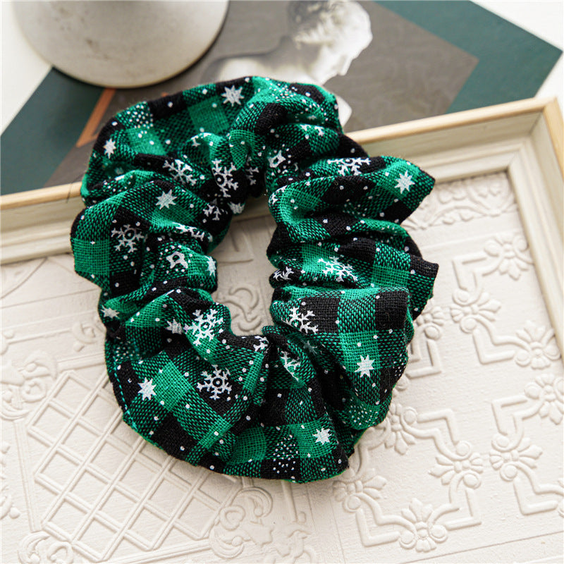 Simple Christmas Plaid Velvet Hair Scrunchie 6W6HSR438