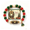 Colorful Crystal Christmas Tree Charm Beaded Bracelet 6W6JBR650