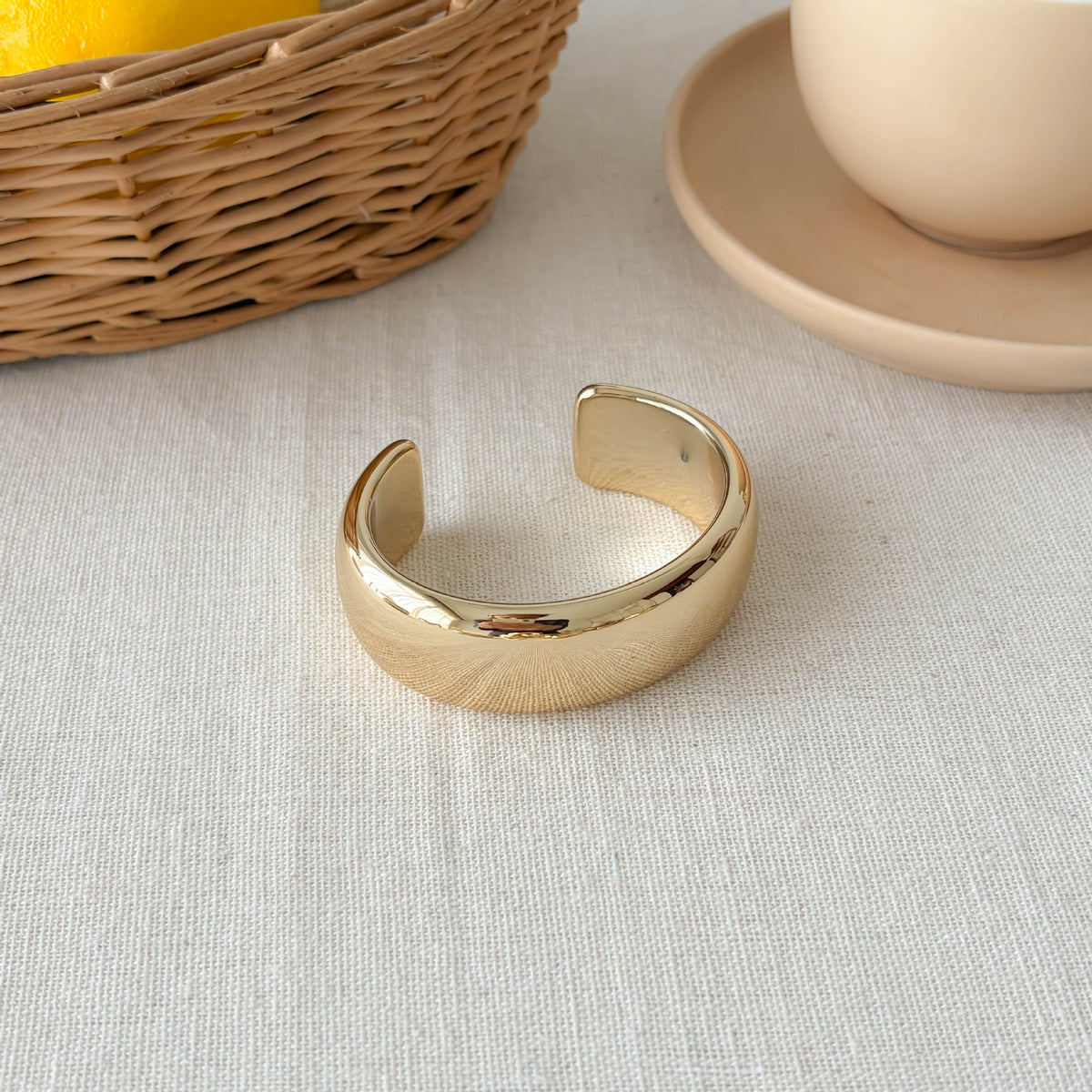Chunky Gold Plated Irregular Statement Open Bracelet 6W6JBR582