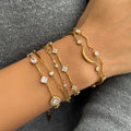 Cubic Zirconia Gold Plated Link Chain Bracelet 6W6JBR358