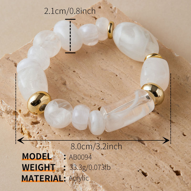 Irregular Acrylic Color Block Bracelet - DippedShop Wholesale - #8931