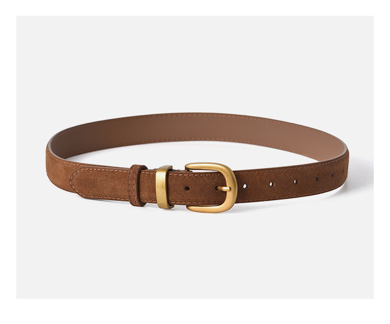 Casual Dress Belt Adjustable Suede Leather Belt 6W6JBT171