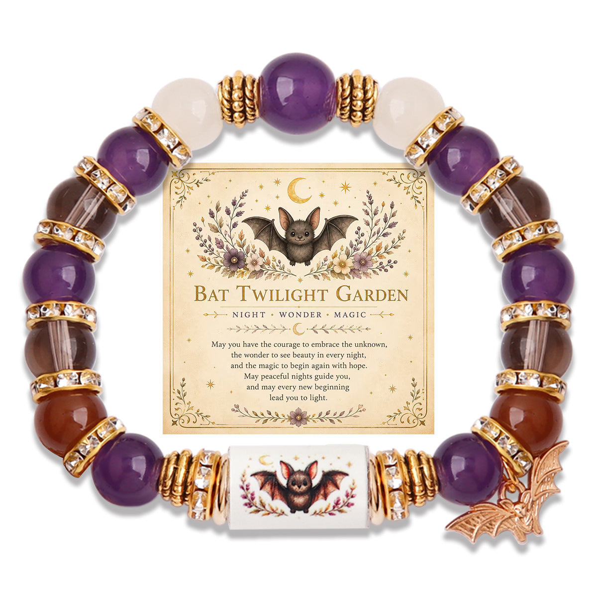 Handmade Halloween Ghost Beaded Stretch Bracelet 6W6JBR449