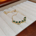 Stylish Gold Plated Square Rhinestones Chain Bracelet 6W6JBR710