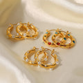 Rhinestone Pearl Hoop Earrings - DippedShop Wholesale - #2147