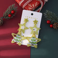 Cute Cartoon Print Christmas Tree Dangle Earrings 6W6JER679