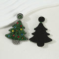 Beaded Rhinestone Christmas Tree Earrings - DippedShop Wholesale - #5027