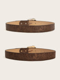 Vintage Western Floral Embossed Faux Leather Belt 6W6JBT227