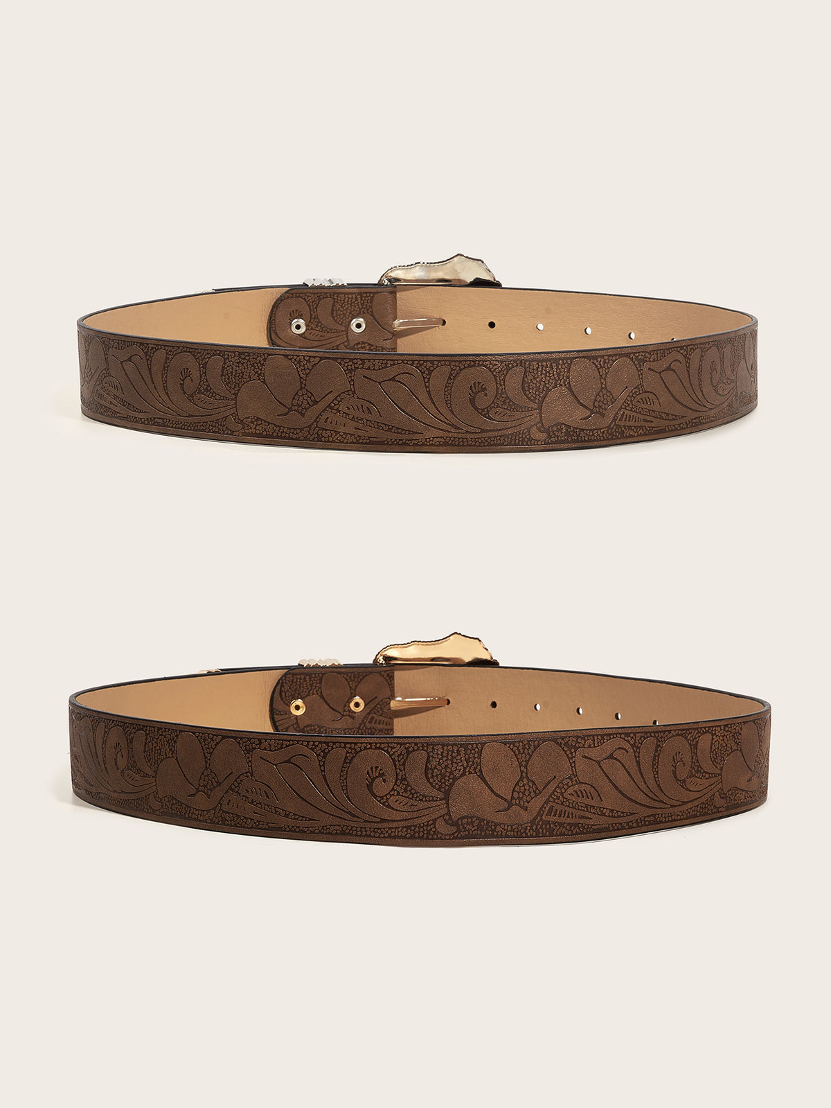 Vintage Western Floral Embossed Faux Leather Belt 6W6JBT227