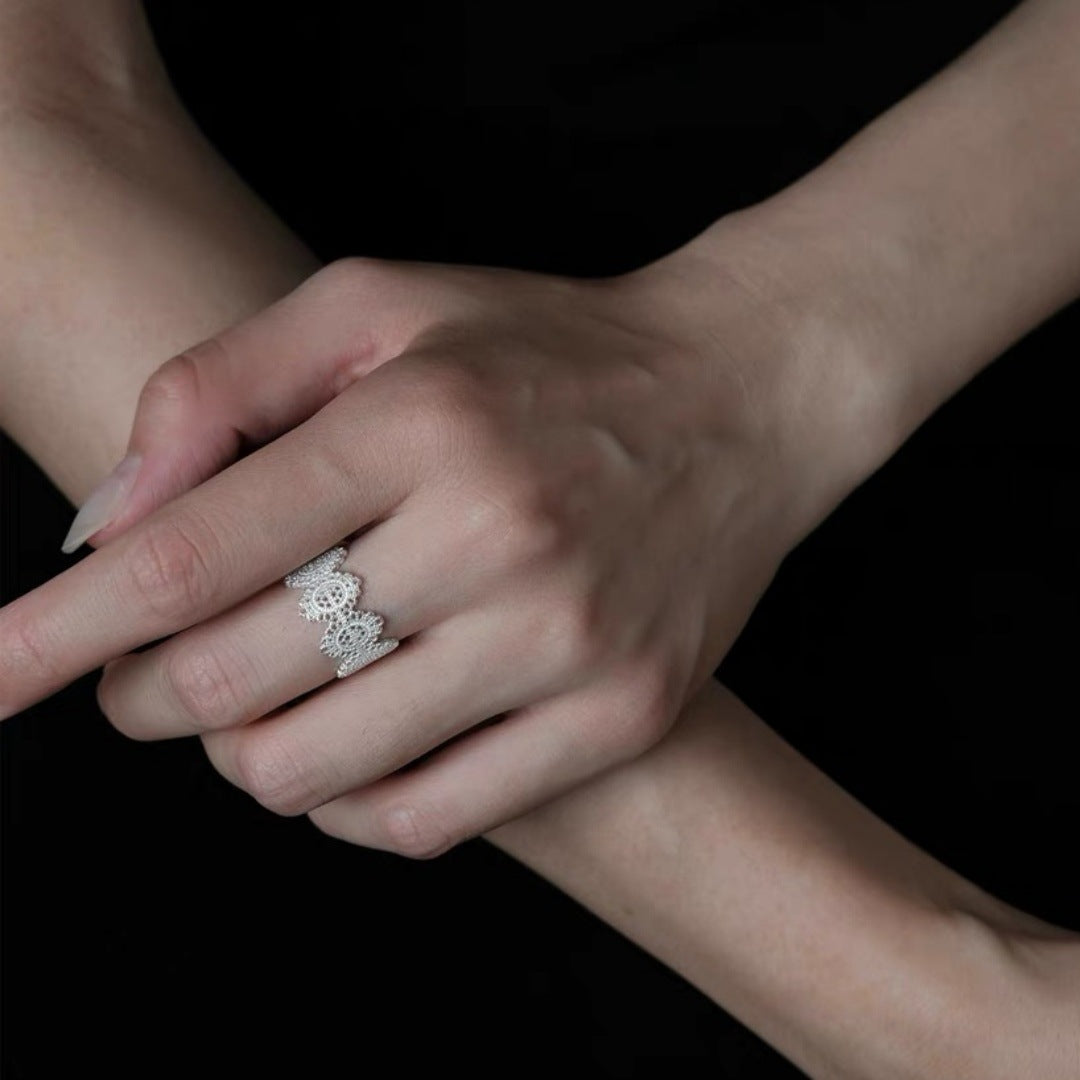 Elegant Lace Hollow Out Open Ring DP25D873