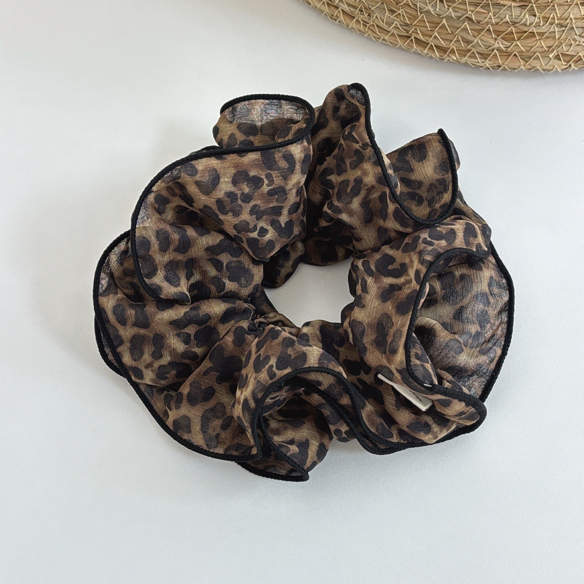 Retro Leopard Print Double Layer Hair Scrunchies 6W6HSR333