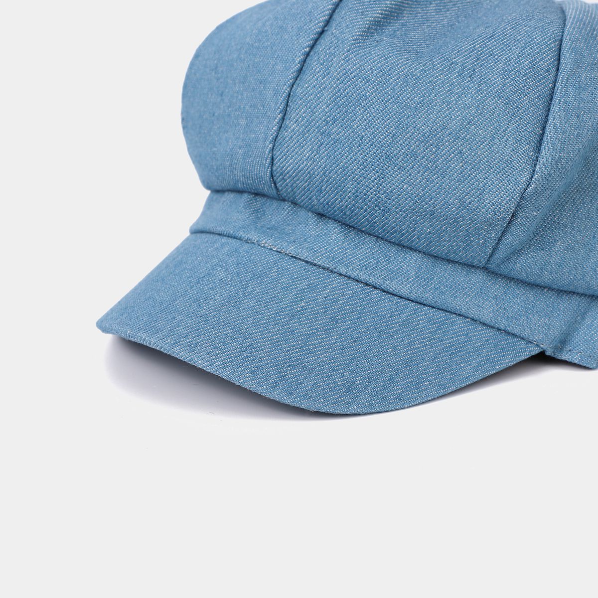 Vintage Denim Newsboy Cap Octagonal Baker Boy Hat MK2BW6W6HAT105