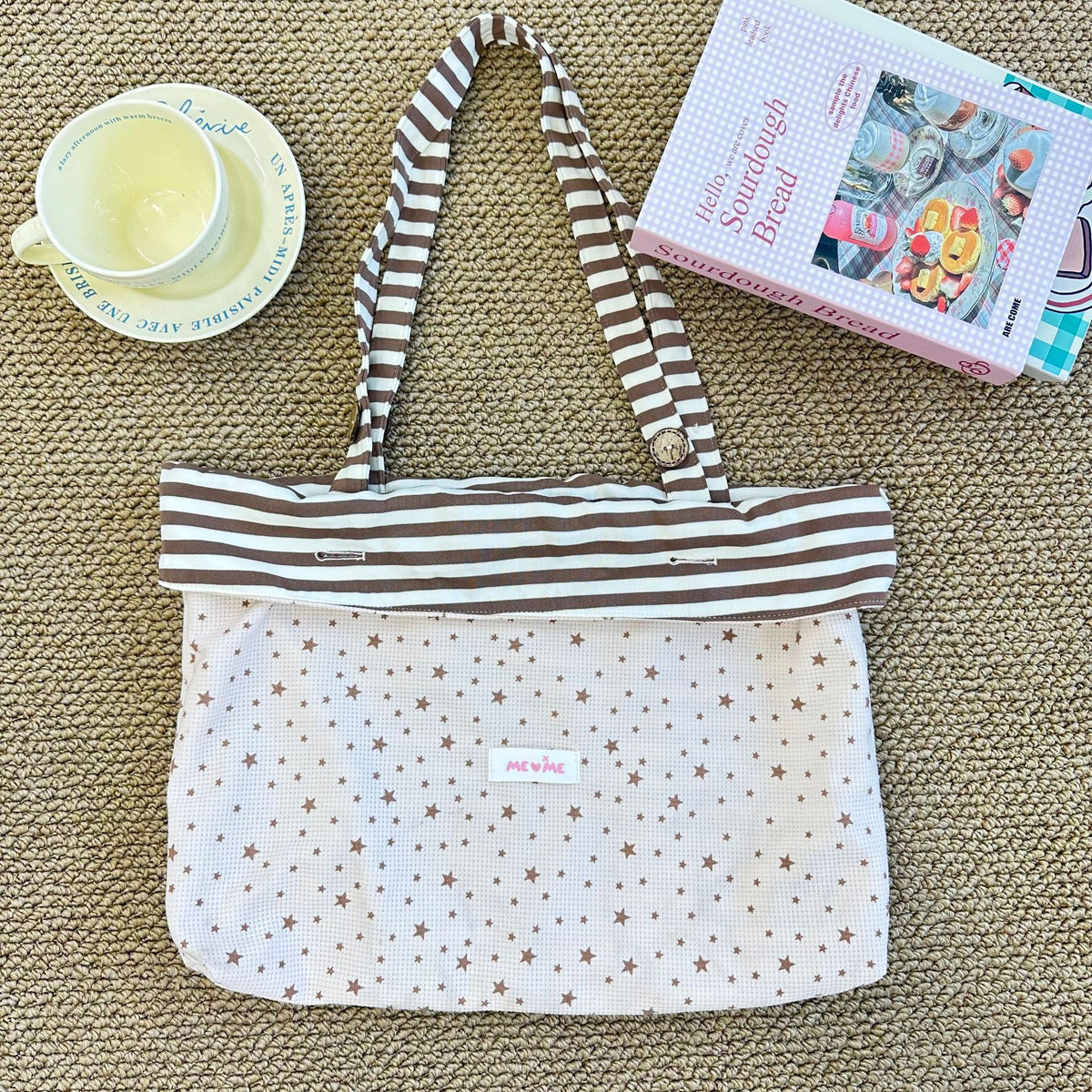 Striped Star Slouchy Tote - DippedShop Wholesale - #4963