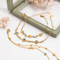 Stylish Gold Plated Double Layer Rhinestones Bracelets 6W6JBR479