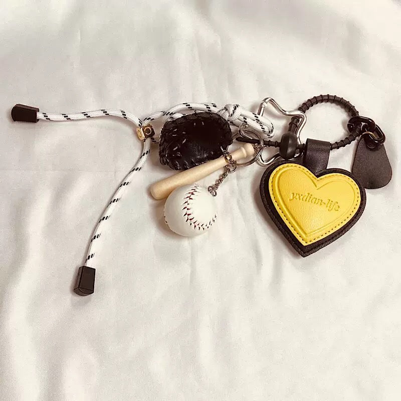 Heart Baseball Bag Charm - DippedShop Wholesale - #4819