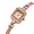 Retro Gold Rhinestone Quartz Bangle Wrist Watch MK2SSAS6W6JWA09