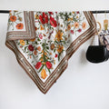 Vintage Floral Print Twill Silk Square Scarf MK2BW6W6NSI03