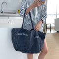 Simple Large Capacity Letter Print Canvas Tote Bag 6W10BBG2496